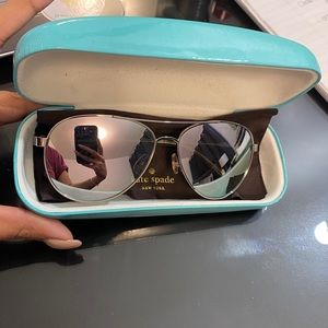 Kate Spade Mirrored Silver Aviator Sunglasses